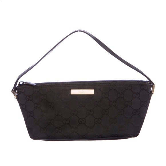 Gucci Handbags - Vintage Gucci GG Canvas Boat Pochette Bag